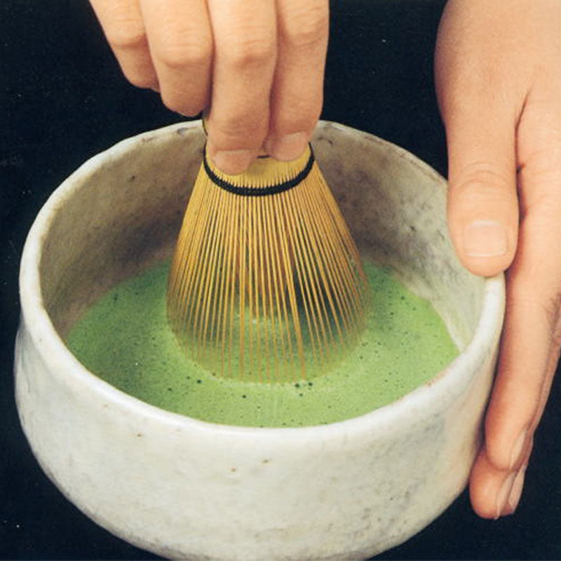 Chado Matcha Classic being prepared using amatcha whisk set . Chasen is japanese name for bamboo matcha whisk