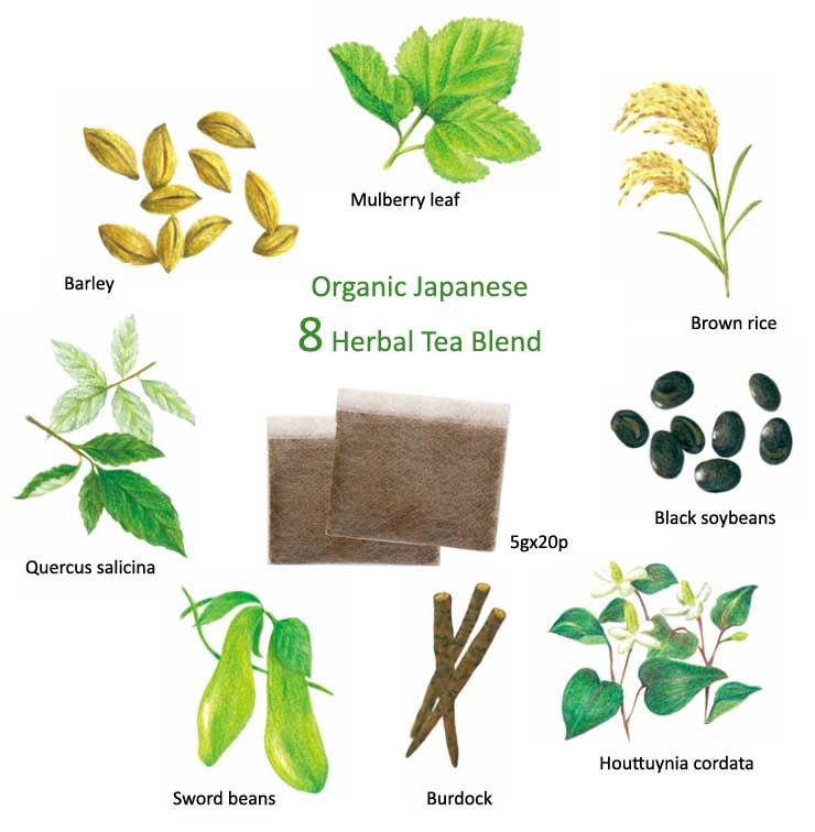 Organic Japanese Herbal Tea Bag, no caffeine