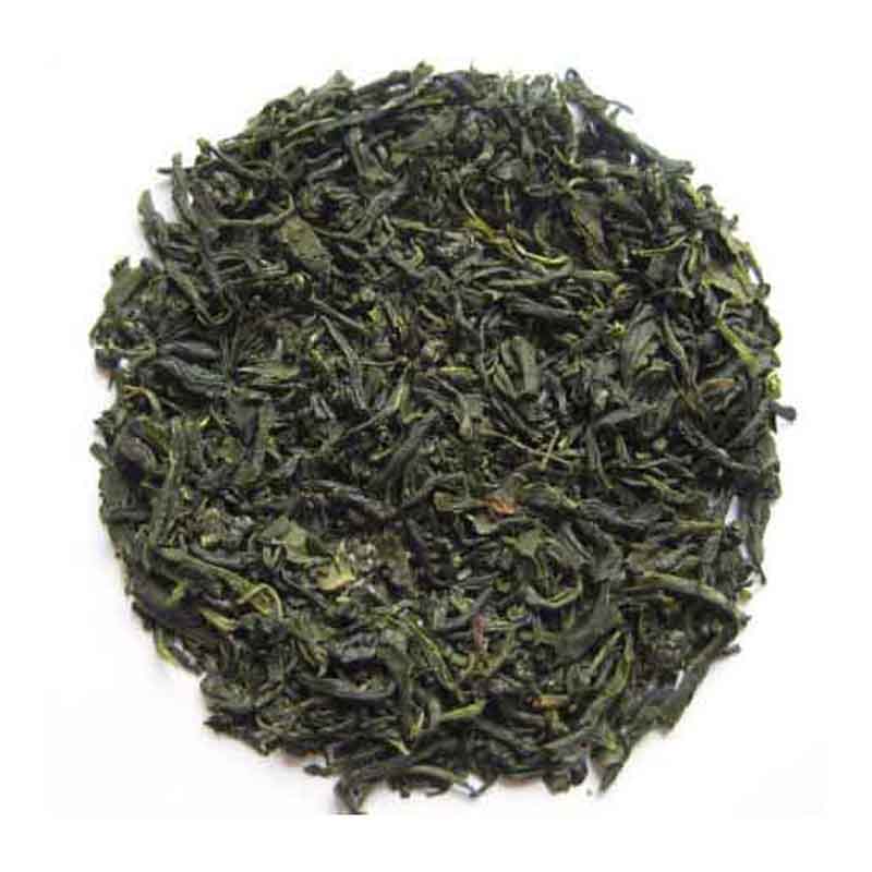 Guricha Tamaryokucha Tea close up of leaves. Filled with green tea flavor to enjoy.