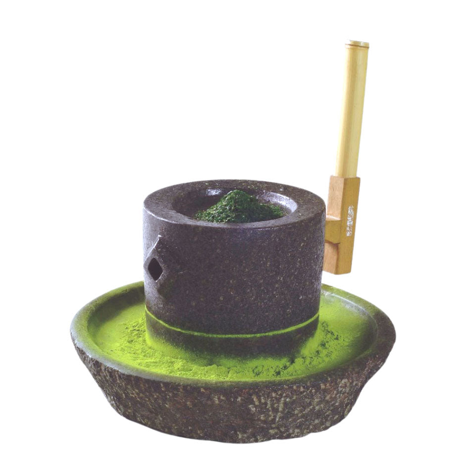 Matcha being ground for Ceremonlial tea