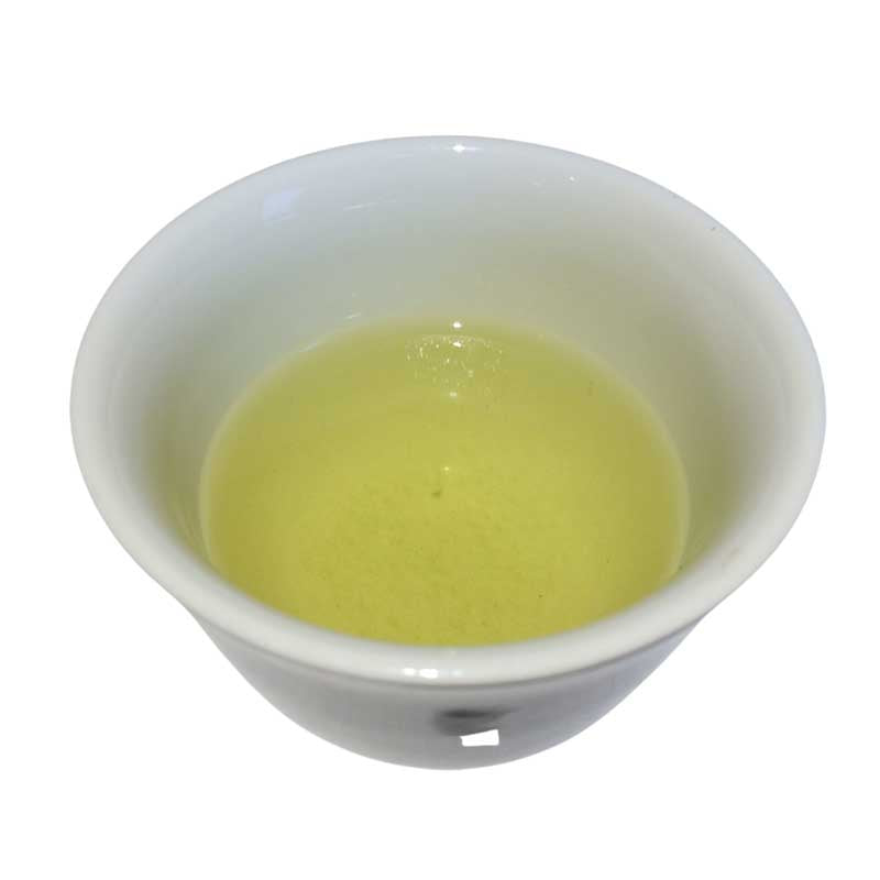 organic genmaicha color is shown in this prepared genmaicha tea