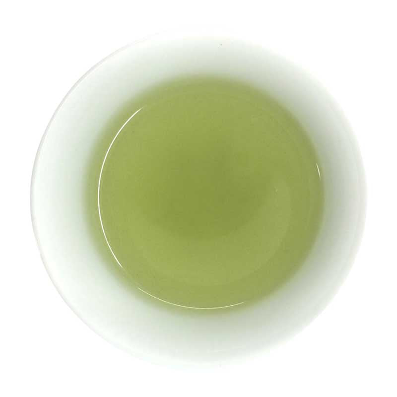 organic genmaicha with matcha color